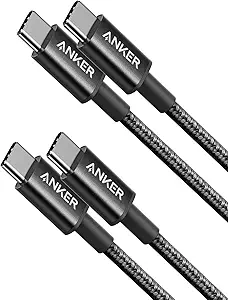 Anker USB C to USB C Cable, Type-C 60W Fast Charging Cable (3FT, 2Pack) for iPhone 16 Series, iPad mini 6 and More (Black)