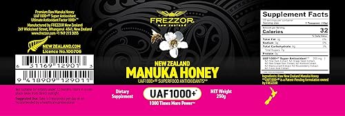 Miniatura 2 de FREZZOR Miel de Manuka cruda prémium de Nueva Zelanda con UAF1000+ Perfect Daily Wellness Ritual, Superfood, 4 frascos (8.8 oz/250 g por frasco)