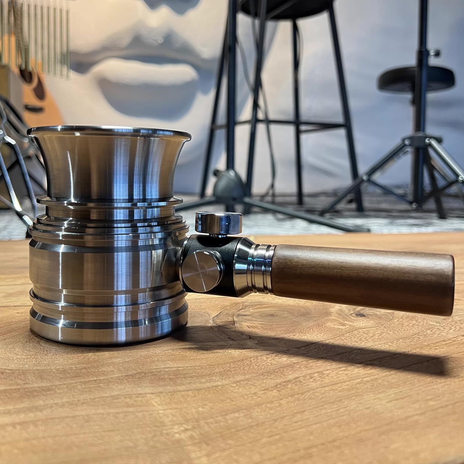 COYEUX Macchina da caffè Pneumatica, Caffettiera Manuale da 58 Mm con Manometro, Manico in Legno di Noce, Riscaldamento A Fiamma Libera su Piano A Induzione per Casa, Bar E Viaggi.