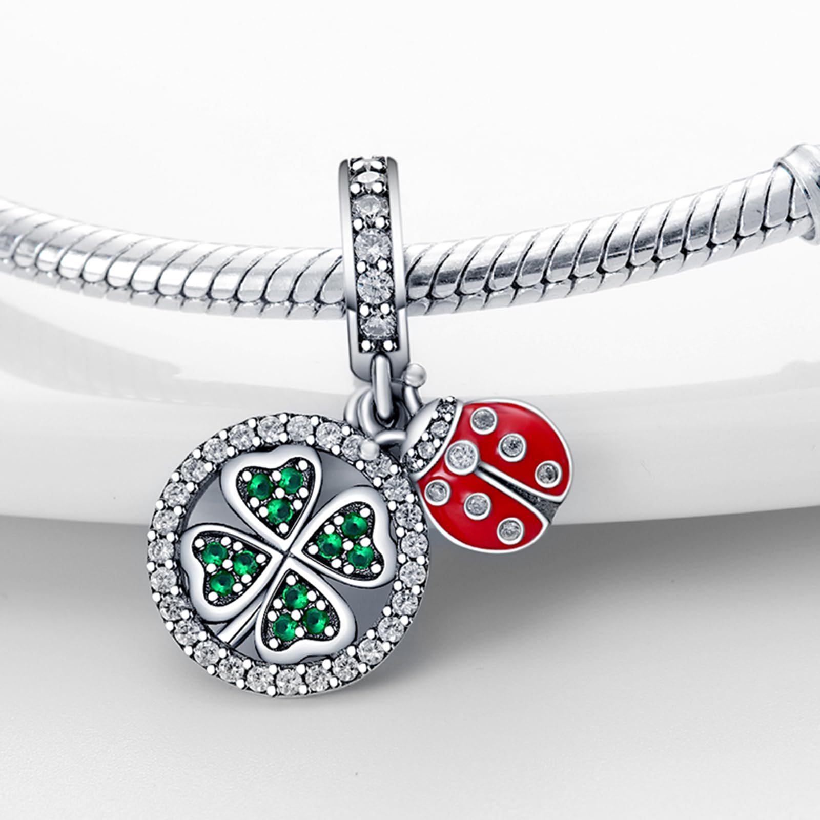 HappyStar Charme Argent Sterling 925 Femmes Perles Charm,Compatible PourPandora & Européen les bracelets et les colliers Charms de combinaison, cadeau pour les sœurs et les amoureux
