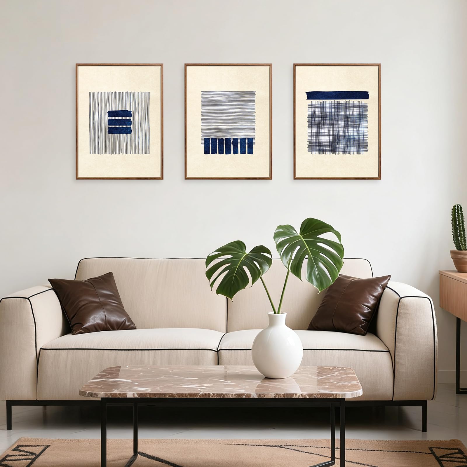 ANHUIB Boho Christian Framed Wall Decor Christian Framed Wall Art Set of 3 Minimalist Jesus Bible Story Canvas Artwork Minimalist Abstract Bible Line Canvas Painting for Living Room Bedroom 30×40cm - Image 2