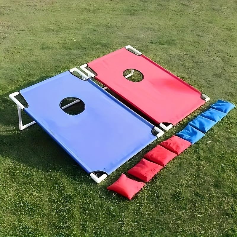 Portable Cornhole Game Set – Lightweight PVC Boards, 8 Bean Bags & 4 Free Drink Coolers – Easy Assembly, Foldable for Tailgating, Backyard & Beach Fun