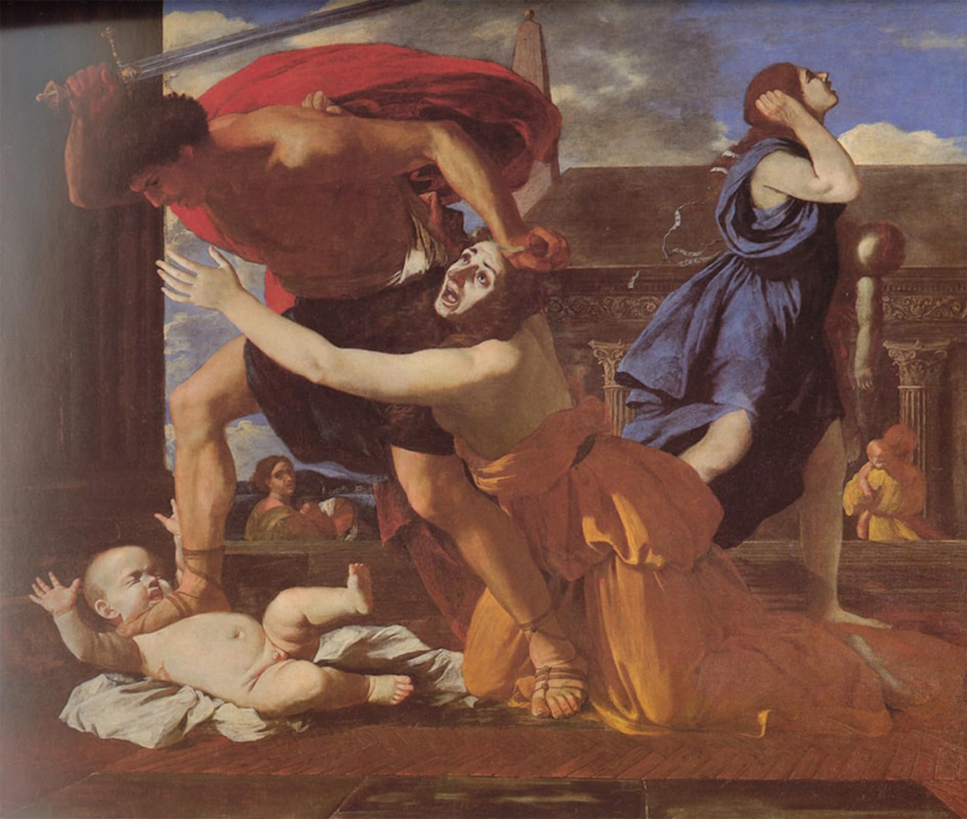 POSTERIIk Vintage Art Print Images Pictures Print the Massacre of the Innocents by Nicolas Poussin Modern Colour Posters for Office Home Decor 60x90cm