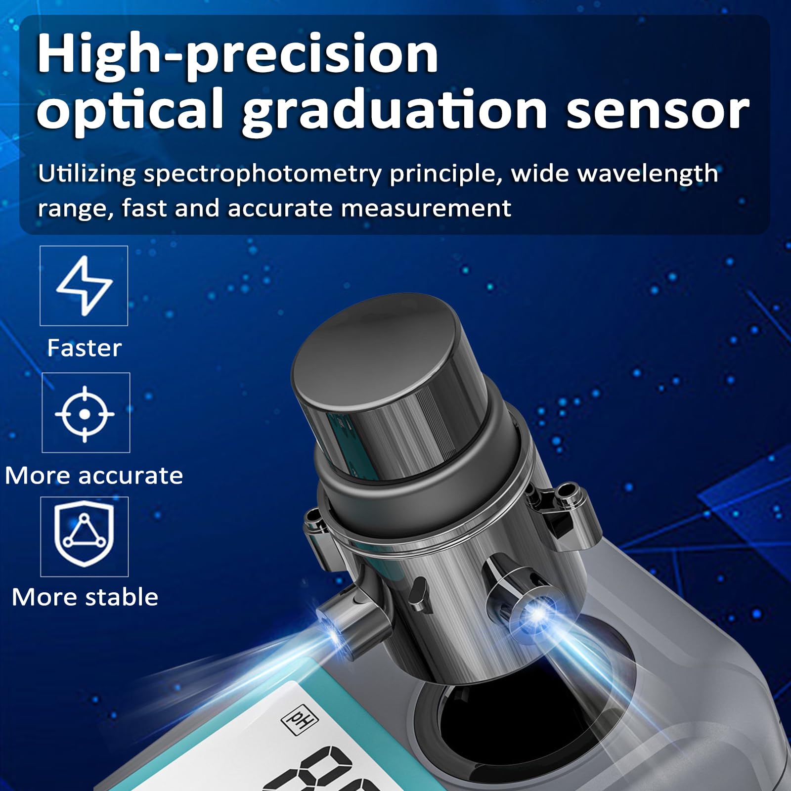 Medidor digital de calidad del agua, detector multiparámetro con sonda, mide turbidez/pH/cloro residual, almacena 99 entradas de datos, conmutación °C/°F, para piscina de acuario