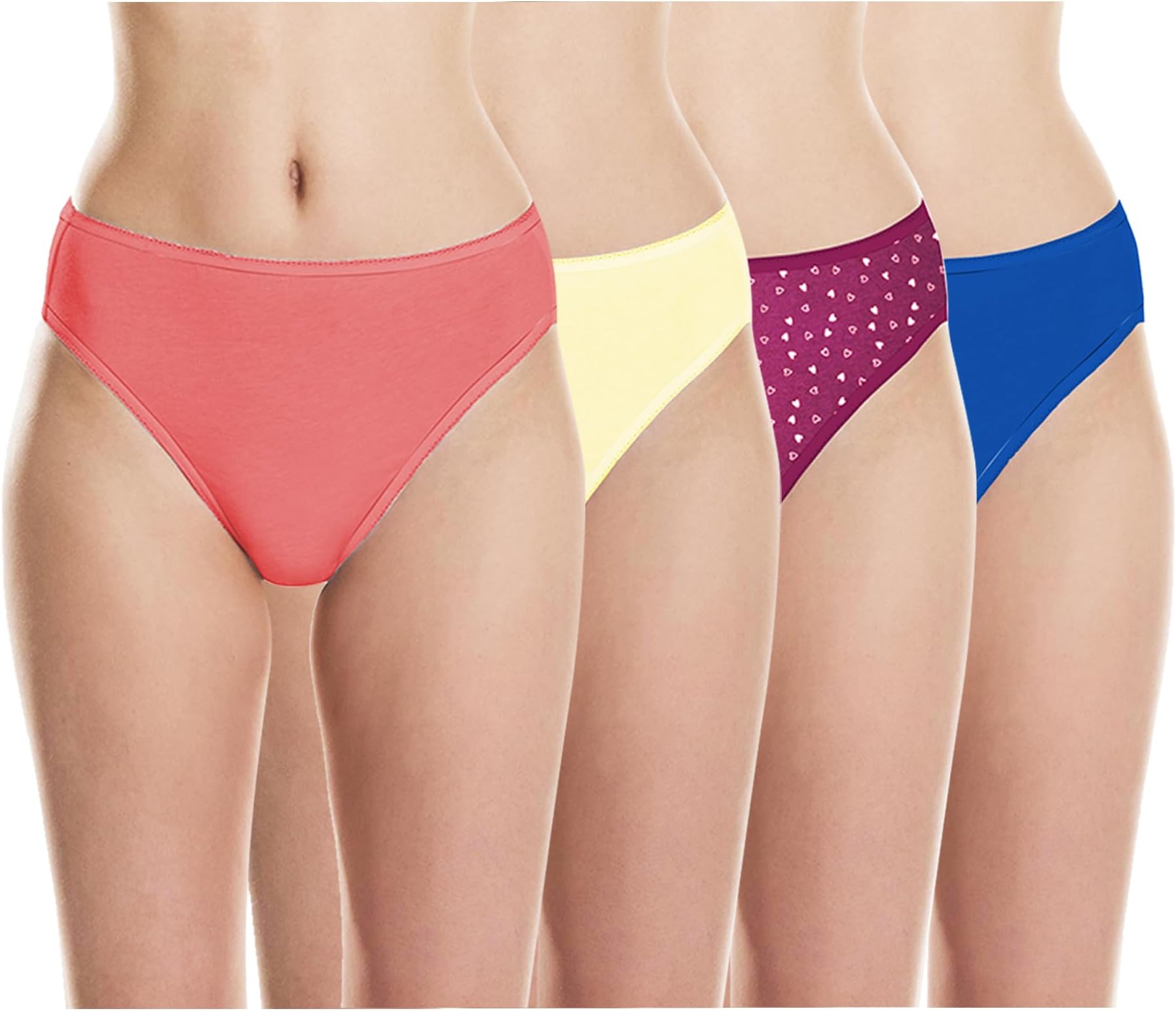 Cotton Plus Size Underwear Full Coverage Regular Innerwear Bikini Panty Set for Women and Teen Girls Hipster Brief for Daily Use Combo Pack (Assorted Prints and Colors) Multicolour