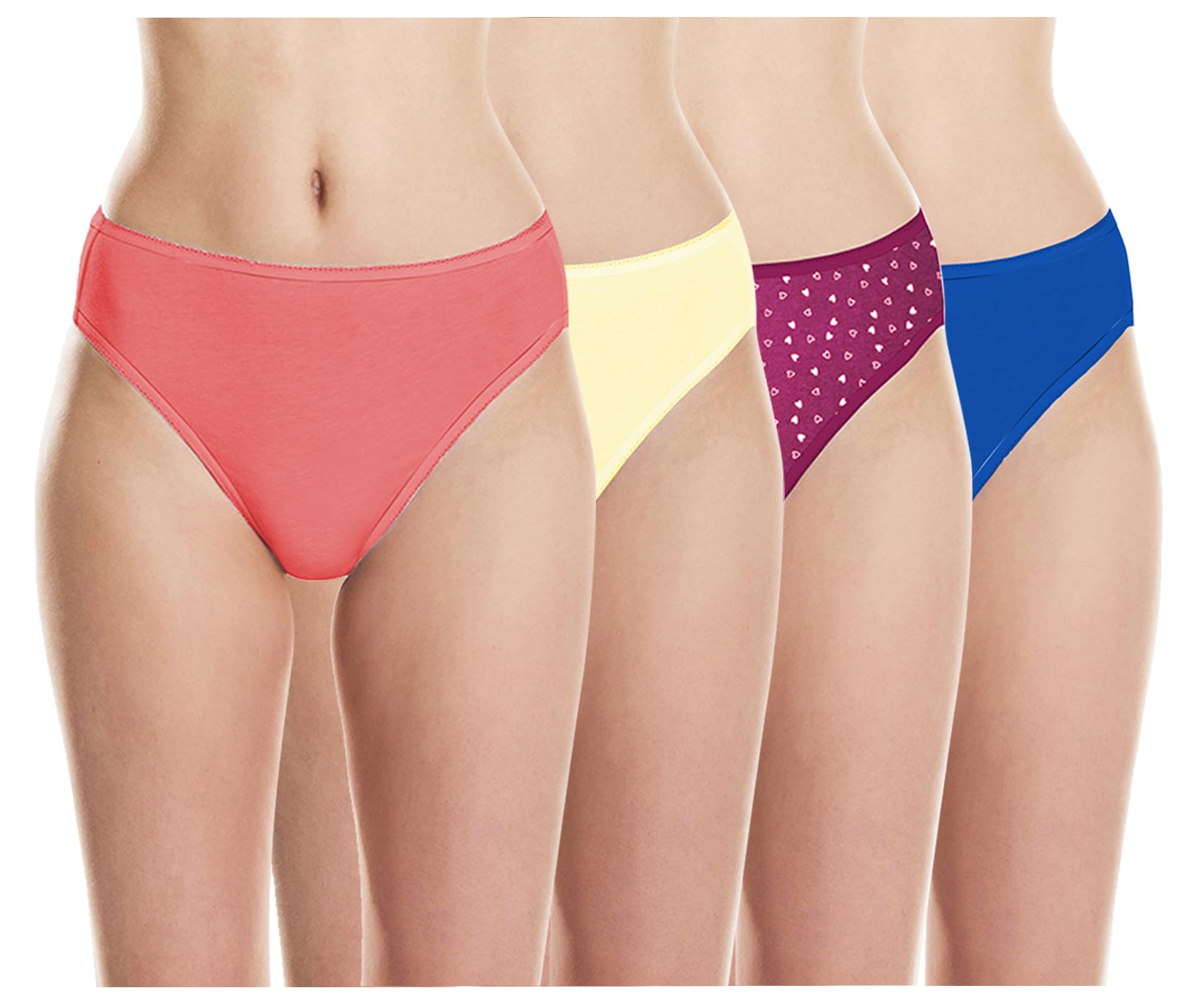 Pepperika Cotton Plus Size Underwear Full Coverage Regular Innerwear Bikini Panty Set for Women and Teen Girls Hipster Brief for Daily Use Combo Pack (Assorted Prints and Colors) Multicolour