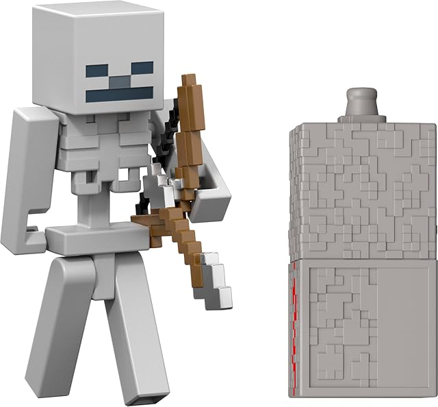 Mattel Minecraft Toys, Figura Skeleton con Accesorio