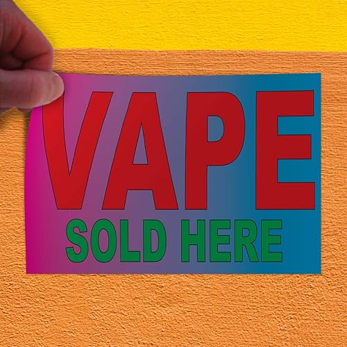 Miniatura 4 de Calcomanías de varios tamaños Vape Sold Here Red Green Industrial Vinyl Safety Sign Label Business 24 x 18 pulgadas