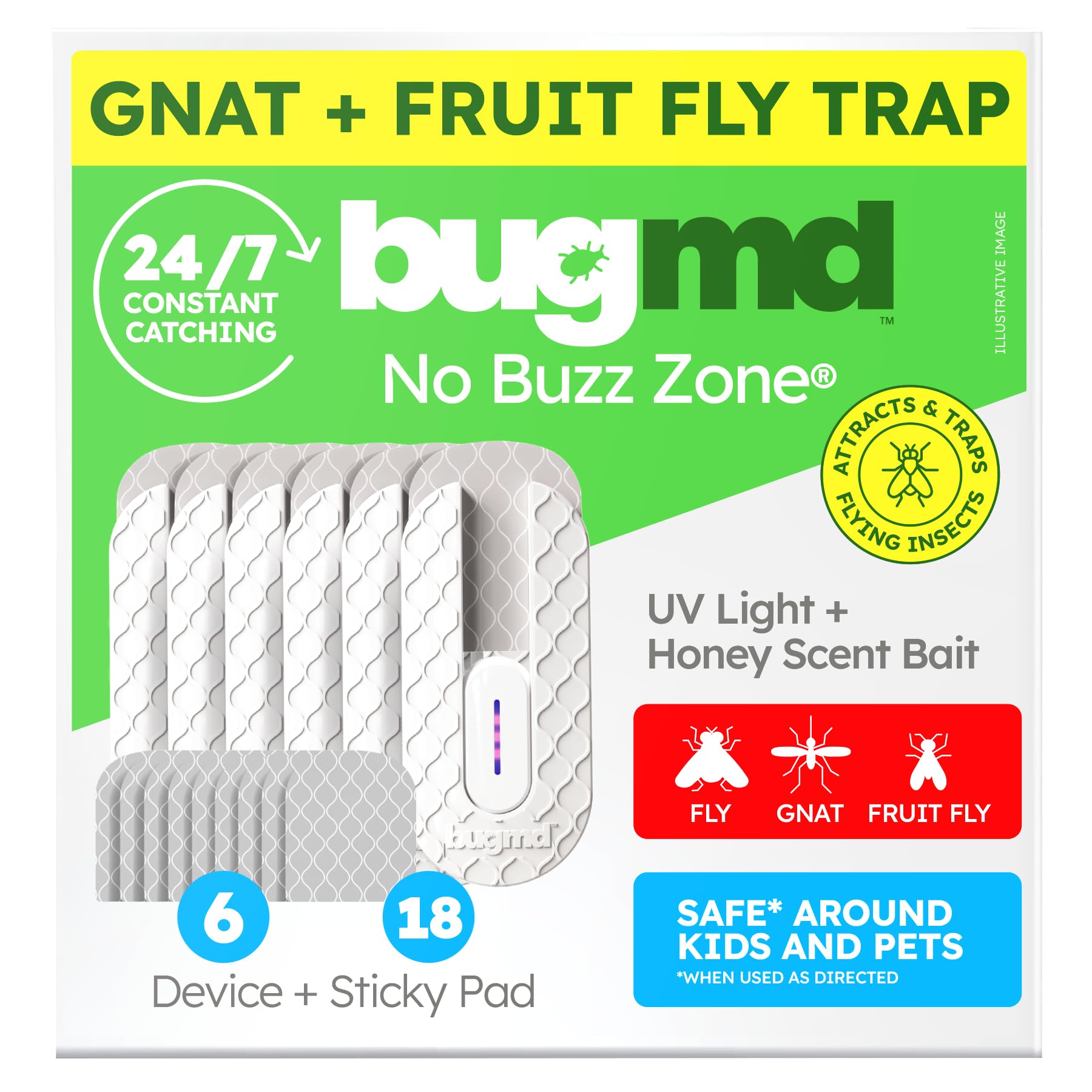 Piège à insectes volants BugMD rechargeables pour moustiques et moucherons