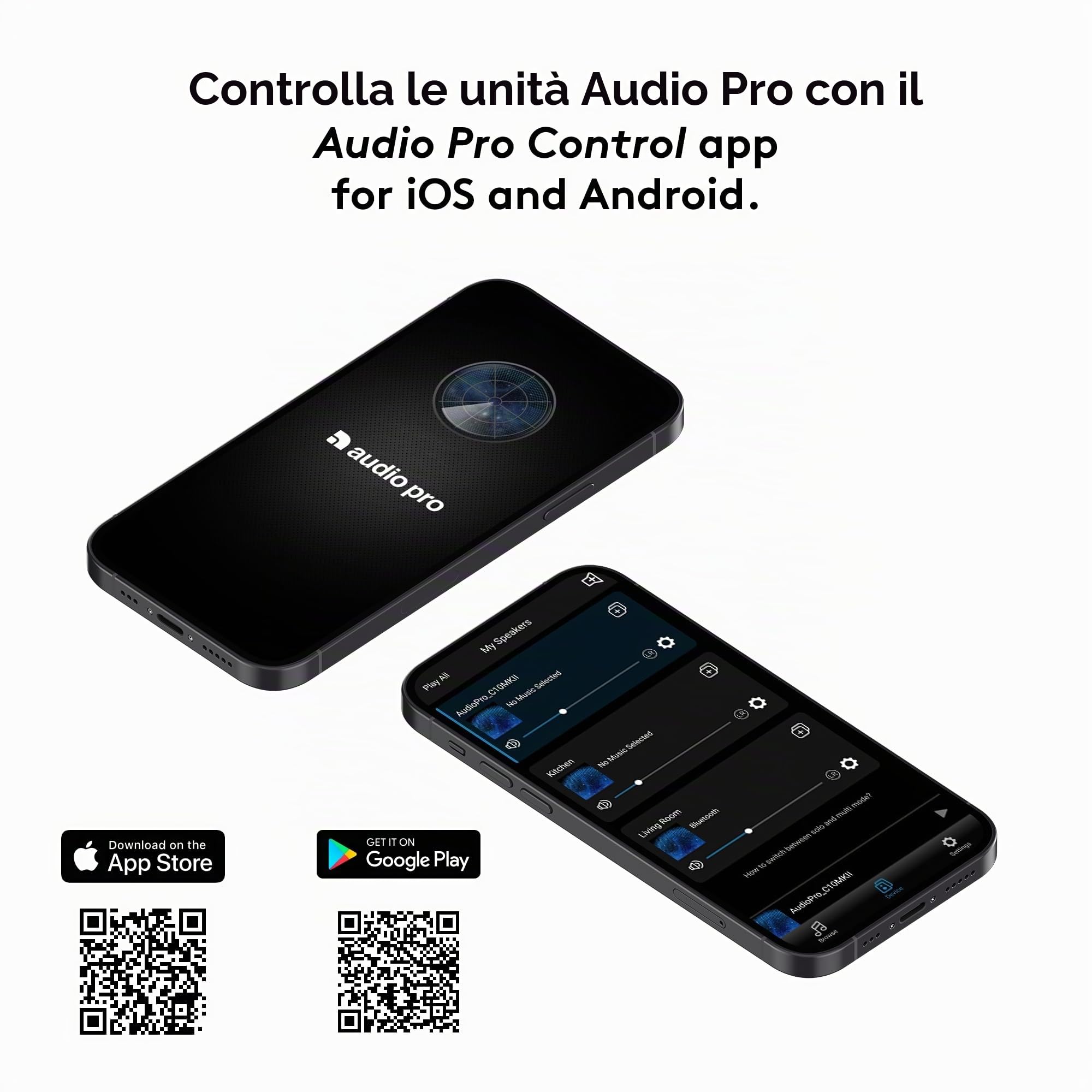 Audio Pro Coppia di Casse Stereo Wireless Multiroom da Pavimento con WiFi, AirPlay2, Google Cast, Spotify Connect, Bluetooth e HiFi - 2 Potenti Altoparlanti per Musica e Audio TV A38 - Bianco