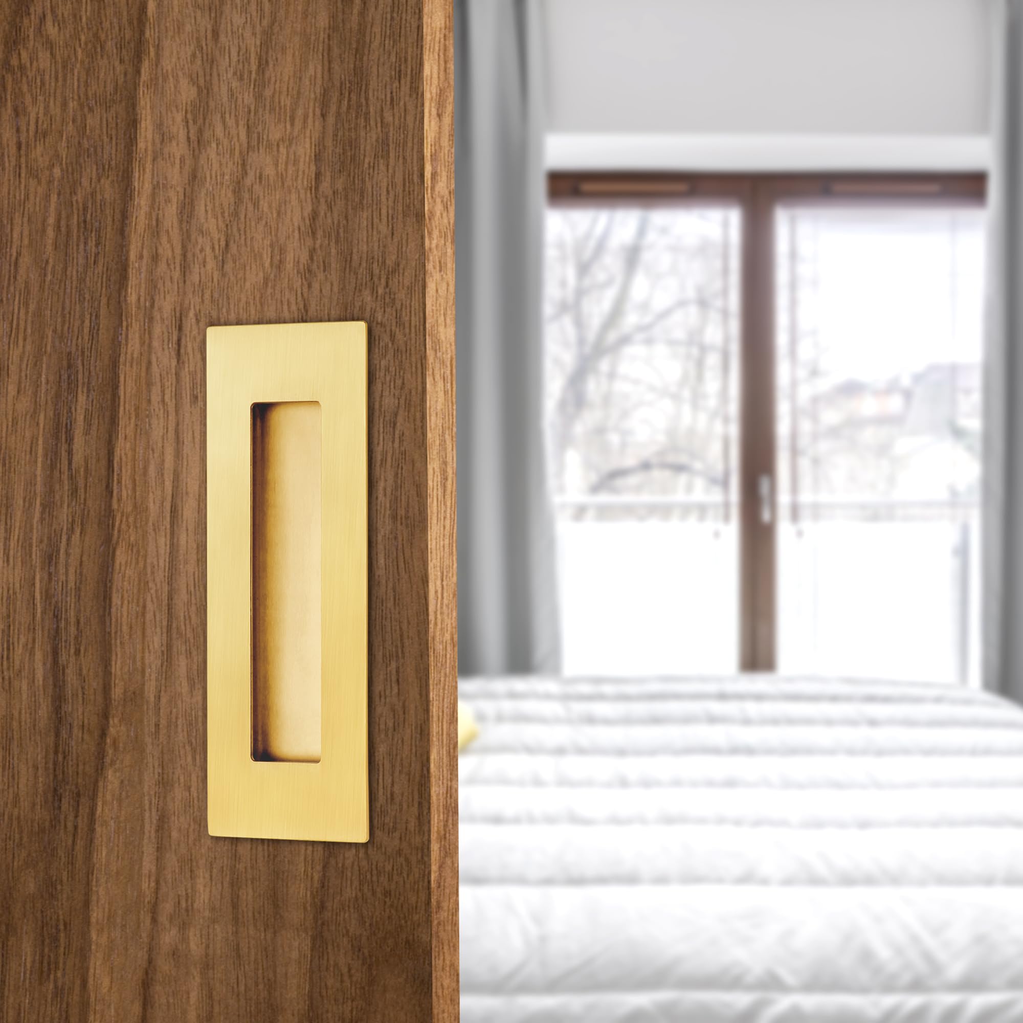 Maniglie Porte Scorrevoli Incasso - 2 Pezzi 70mm, Acciaio Inox, Nero Opaco - Foto 4