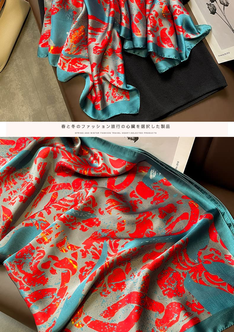 Sciarpa di Seta Sciarpa di Seta Sciarpa Lunga da Donna Cappotto di collocazione Primaverile, Autunnale e Invernale Sciarpa di Seta Esterna Sciarpa di Collo Sciarpa Sottile