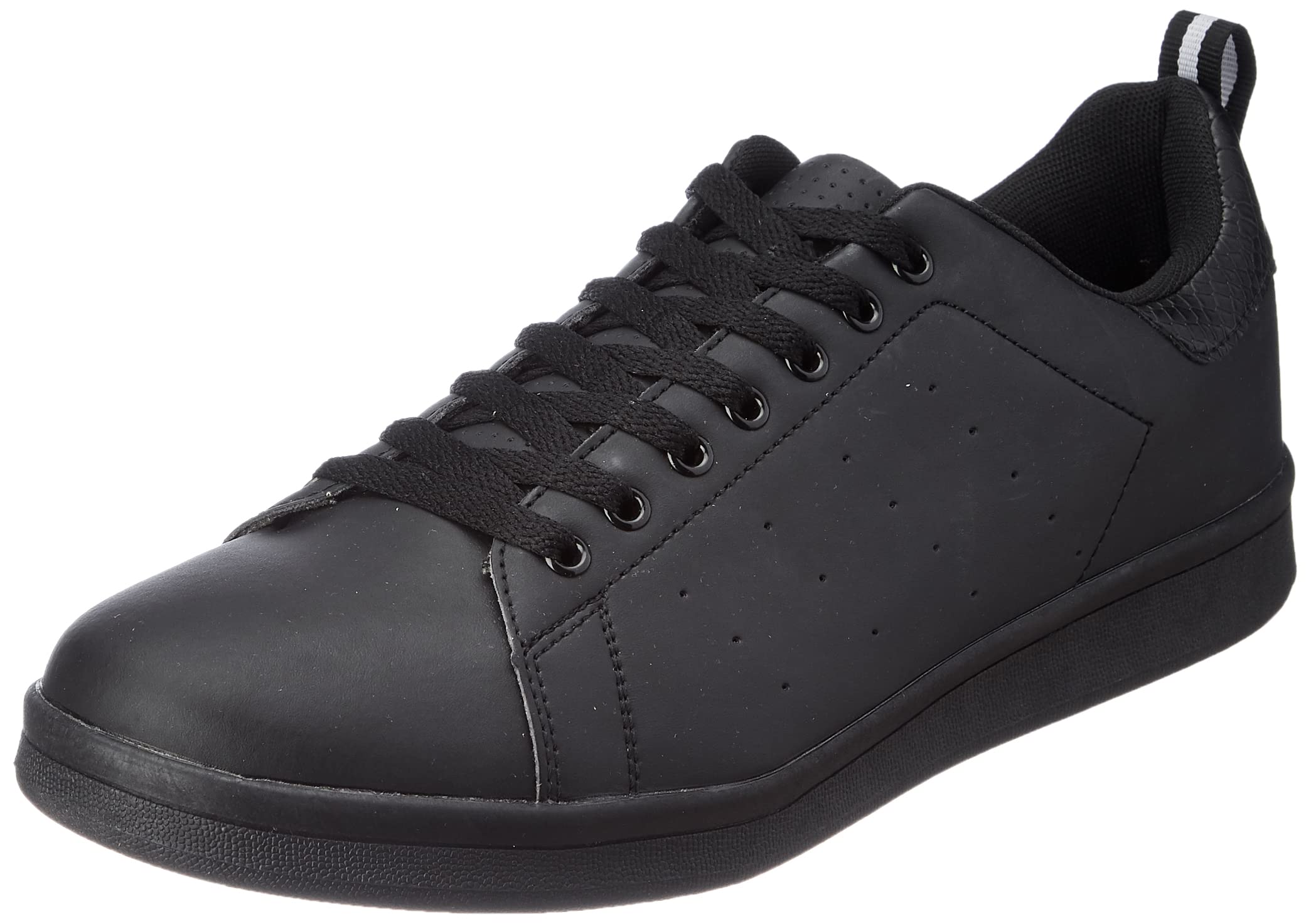 shoexpressMen's Sneakers with Lace-Up Closure and Pull-On Tab Black Sneakers-11.5 UK (EL009)