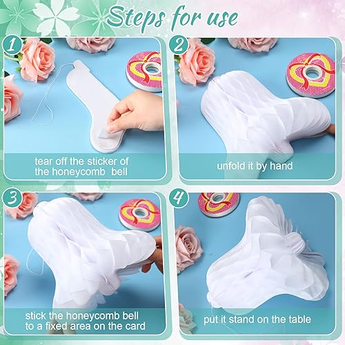 Miniatura 3 de 10 campanas de boda colgantes de panal, decoración de boda, campanas de panal de abeja, suministros de decoración con 2 rollos de cinta para