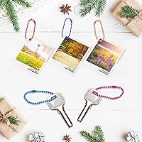 Vista 3 de Sannix 100 piezas de cadena de cuentas de bola, cadena metálica de etiqueta de perro a granel, cadena de llavero de bola de 4.72 pulgadas