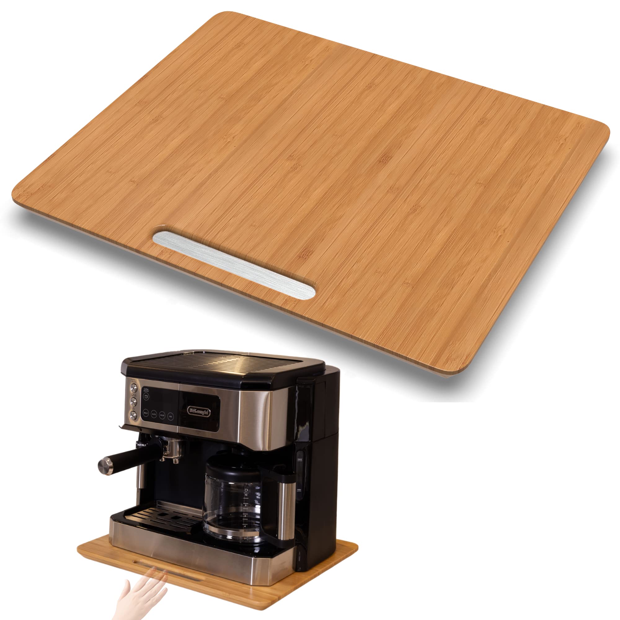 Buy Kitchen Appliance Slider for Counter Bamboo Sliding Tray for