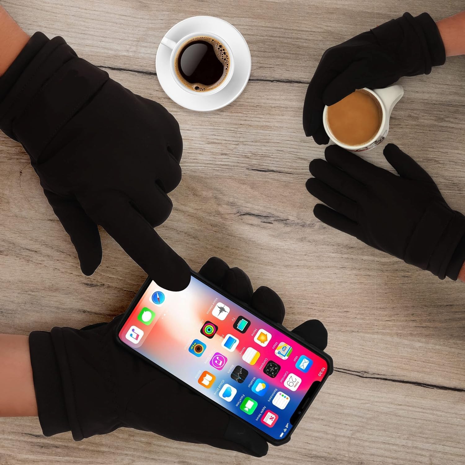 Fleece Waterproof Gloves with Touch Screen Winter Snow for Minus Degrees, Skiing Anti-Skit Design,Ski, Riding for Mens and Womens Gloves(Navy Blue) - Image 5 thumbnail
