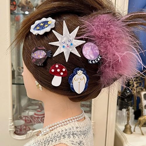 Miniatura 8 de 1 pinza de acetato para el cabello, horquillas de berenjena para mujer, accesorios para el cabello (E)