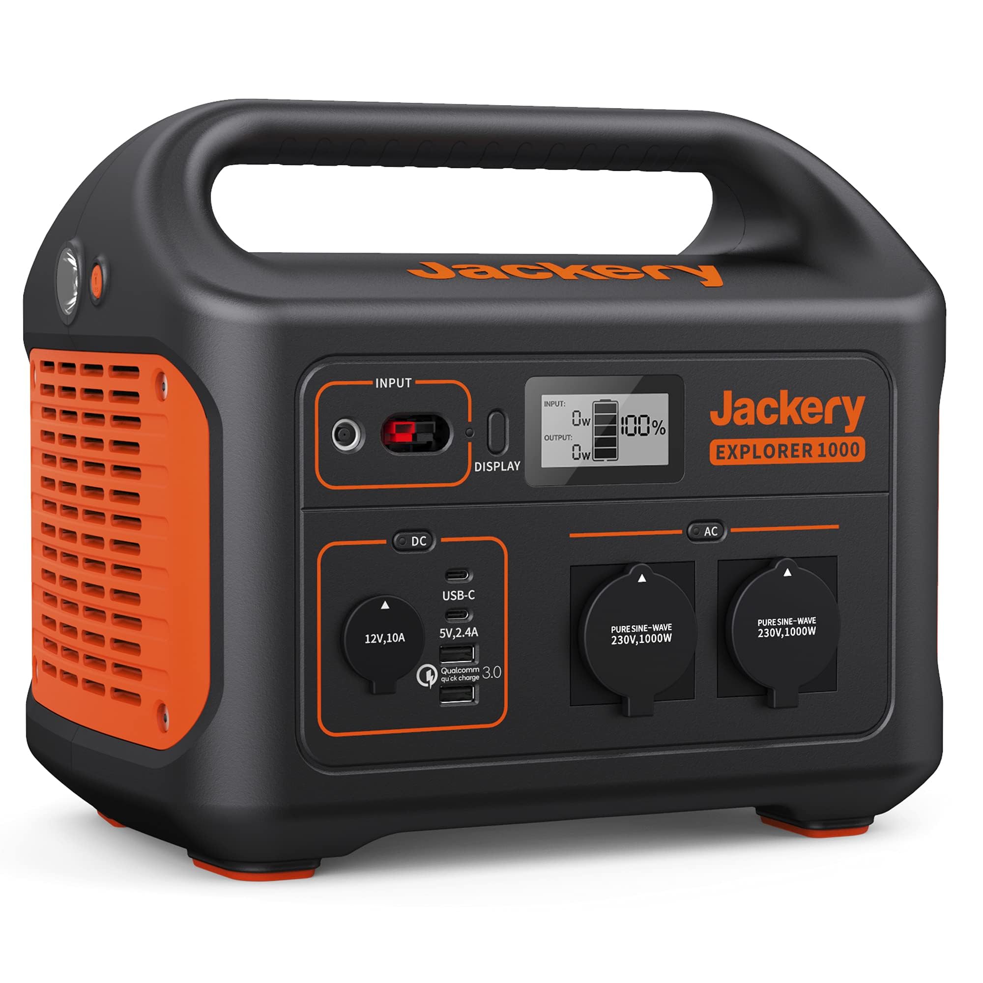 Jackery Explorer 1000, 1002Wh Tragbare Powerstation-Generalüberholt | Solargenerator mit 230V/1000W (Spitze 2000W), Mobile Stromversorgung für Outdoors, Heimwerken und als Notstromaggregat