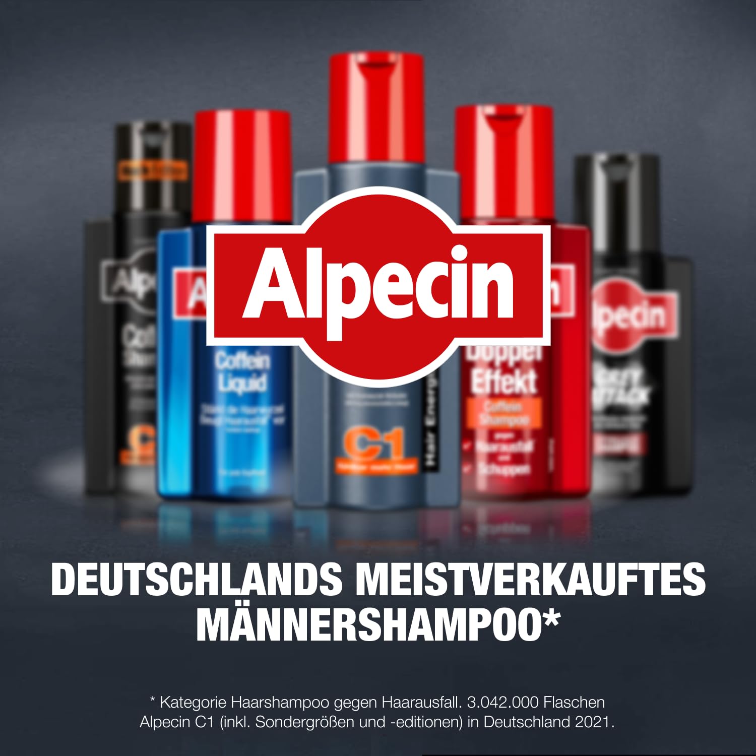 Alpecin Coffein-Shampoo C1-6 x 250 ml - Gegen erblich bedingten Haarausfall | Fühlbar mehr Haar | Stärkt Haarwurzeln und Haarwuchs | Haarpflege für Herren Made in Germany