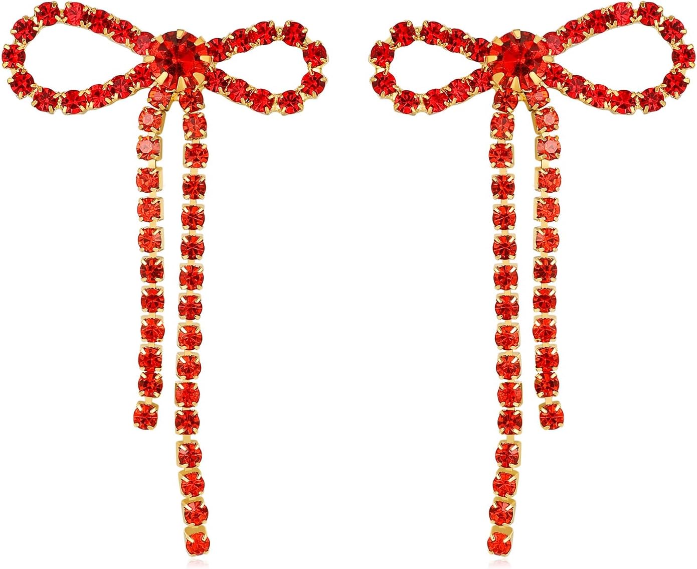 Gold Bow Ribbon Hoop Earrings - Long Ribbon Drop Dangle Bow Tie Huggie Earrings for Women's Jewelry Gifts