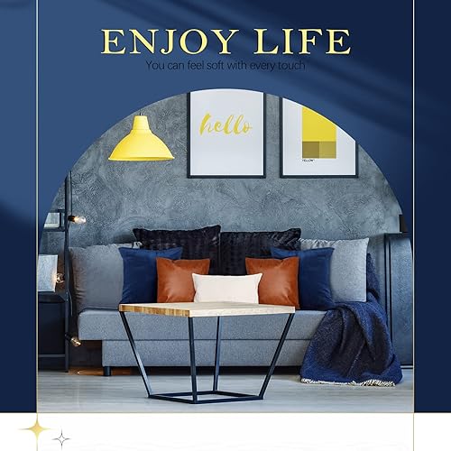 Miniatura 6 de Tradder Juego de 5 fundas de almohada de piel sintética de 20 x 20 pulgadas, 18 x 18 pulgadas, 12 x 20 pulgadas, fundas de almohada decorativas