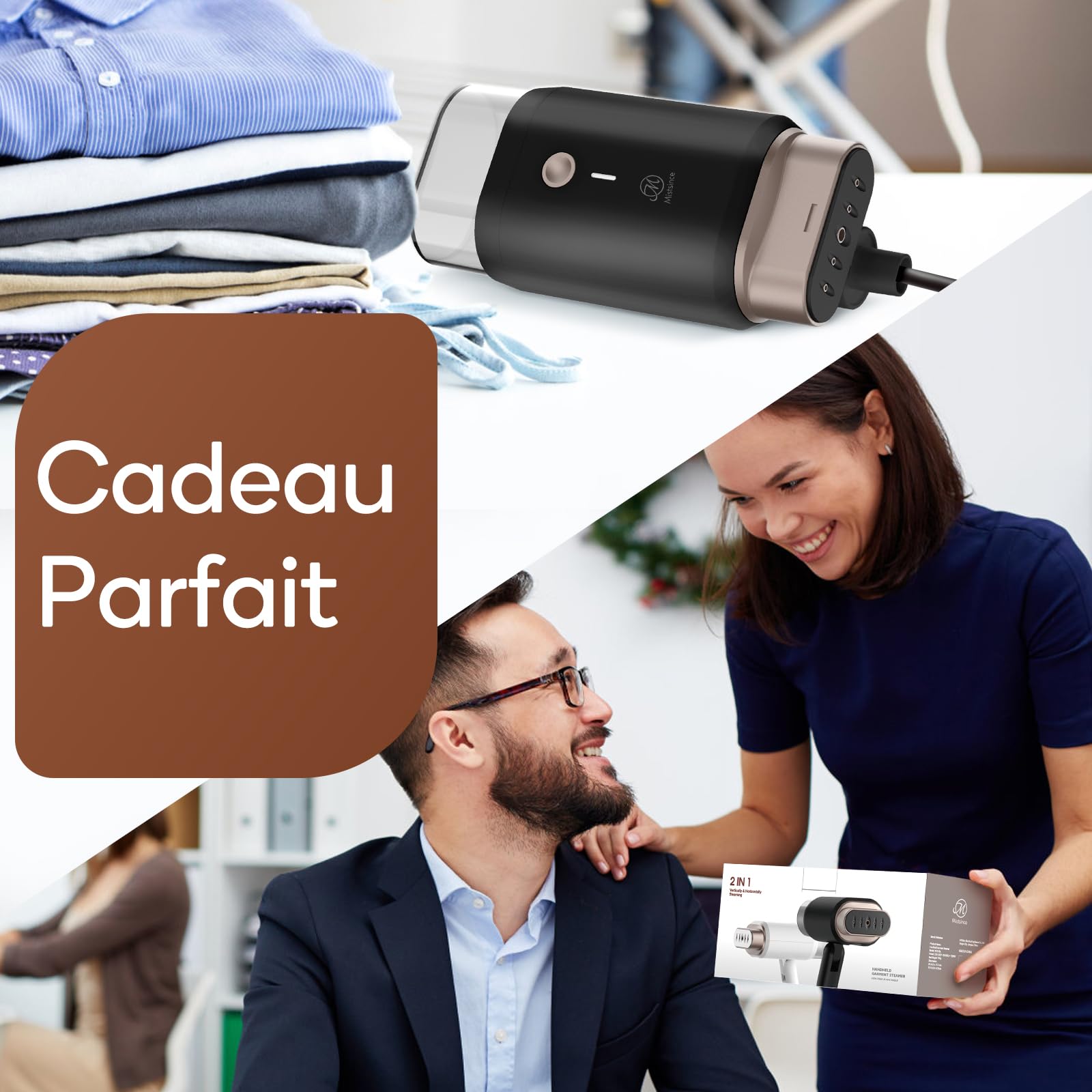 Defroisseur Vapeur Vertical,Pliable fer à Repasser de Voyage Léger et Portable,2in1 Fer à Repasser & Vapeur Convient à Tous les Tissuspour,Steamer 360°Étanche,220-240V defroisseur vapeur voyage,180ml