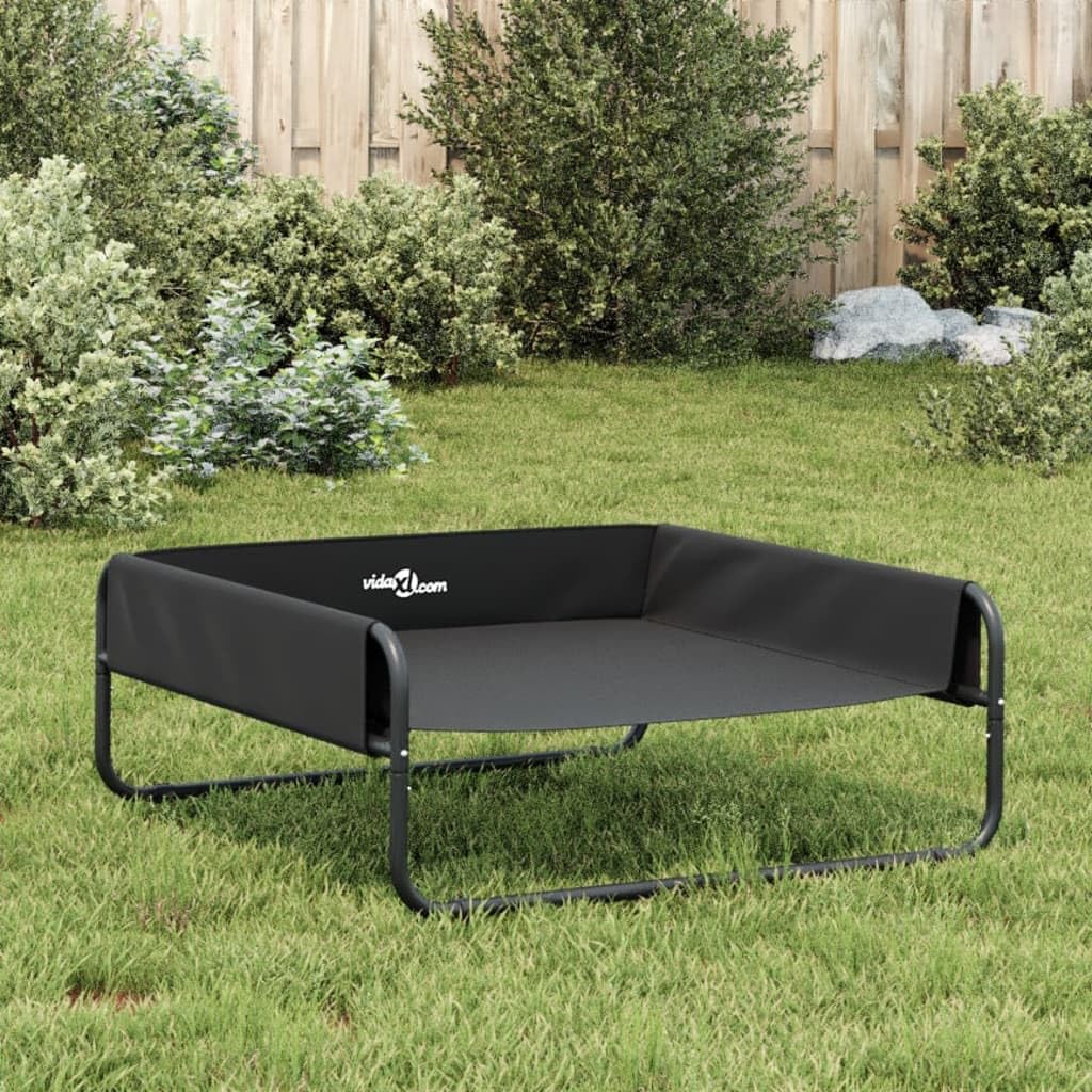 Cuccia rialzata per cani, in tessuto Oxford e acciaio verniciato a polvere, 85 x 85 x 33 cm, cuscino per cani, per interni ed esterni, posto per dormire stabile, zona di riposo asciutta