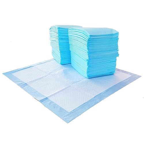 Amazon Basics Absorbent Dog and Puppy Pee Pads with 5-Layer Leak-Proof Design and Quick-Dry Surface for Potty Training, Regular, 22 x 22 Inch, Scented - Pack of 150, Blue - Regular (150 Count)