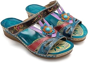 HAOLEI Women's Summer Sandals Orthopedic Wedges Sandal Comfortable Beach Slippers Woman Breathable Thick Soles Non-Slip Shoes Bohemia Roman Sandals