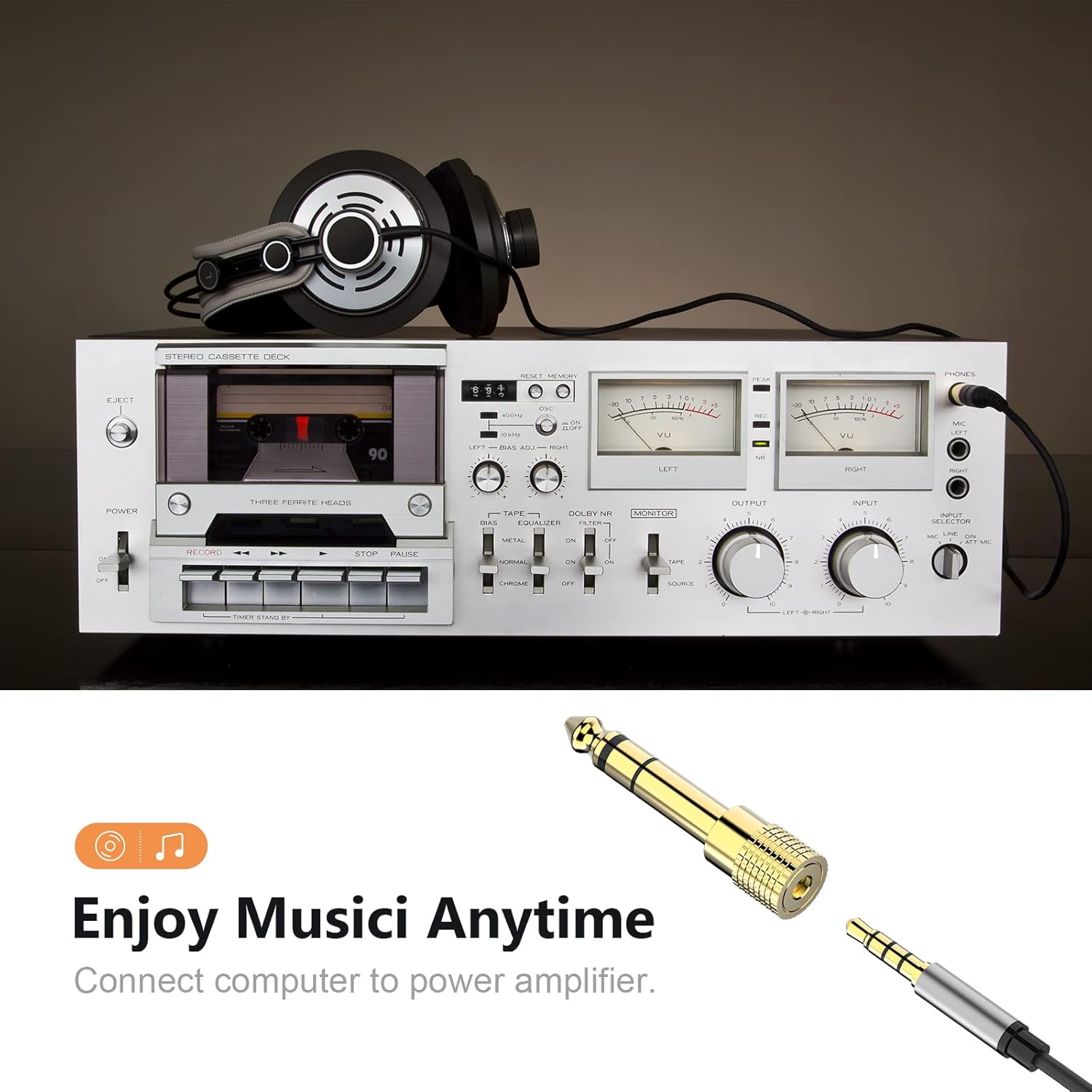 DIGITNOW 6.35mm (1/4 inch) Male to 3.5mm (1/8 inch) Female Stereo Audio Adapter Converter for Guitar Headphones Amp , Gold Plated 2 Pack : Electronics
