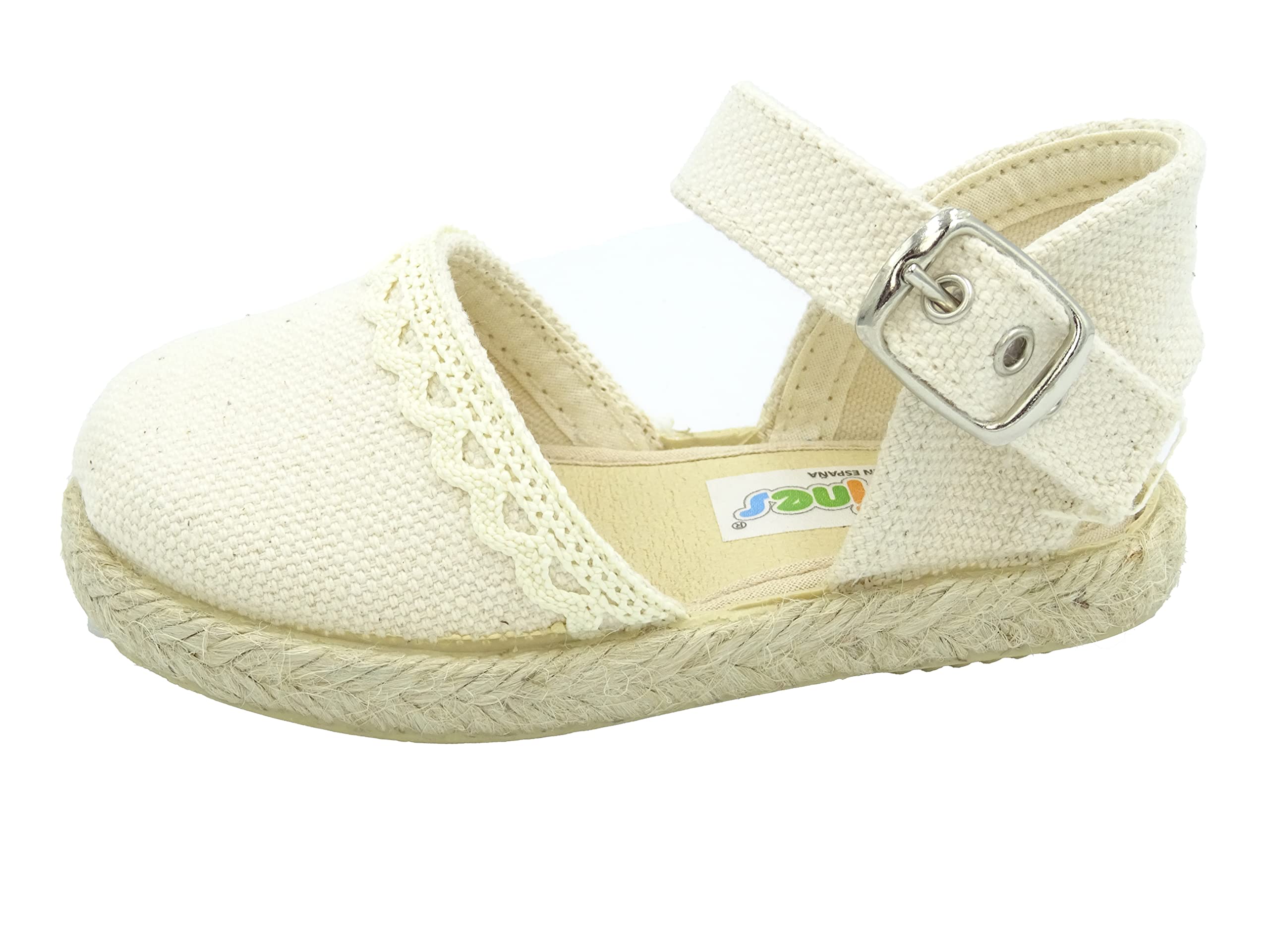 esparteña de niña con puntilla para Bebe y niña con Hebilla Bebé niña