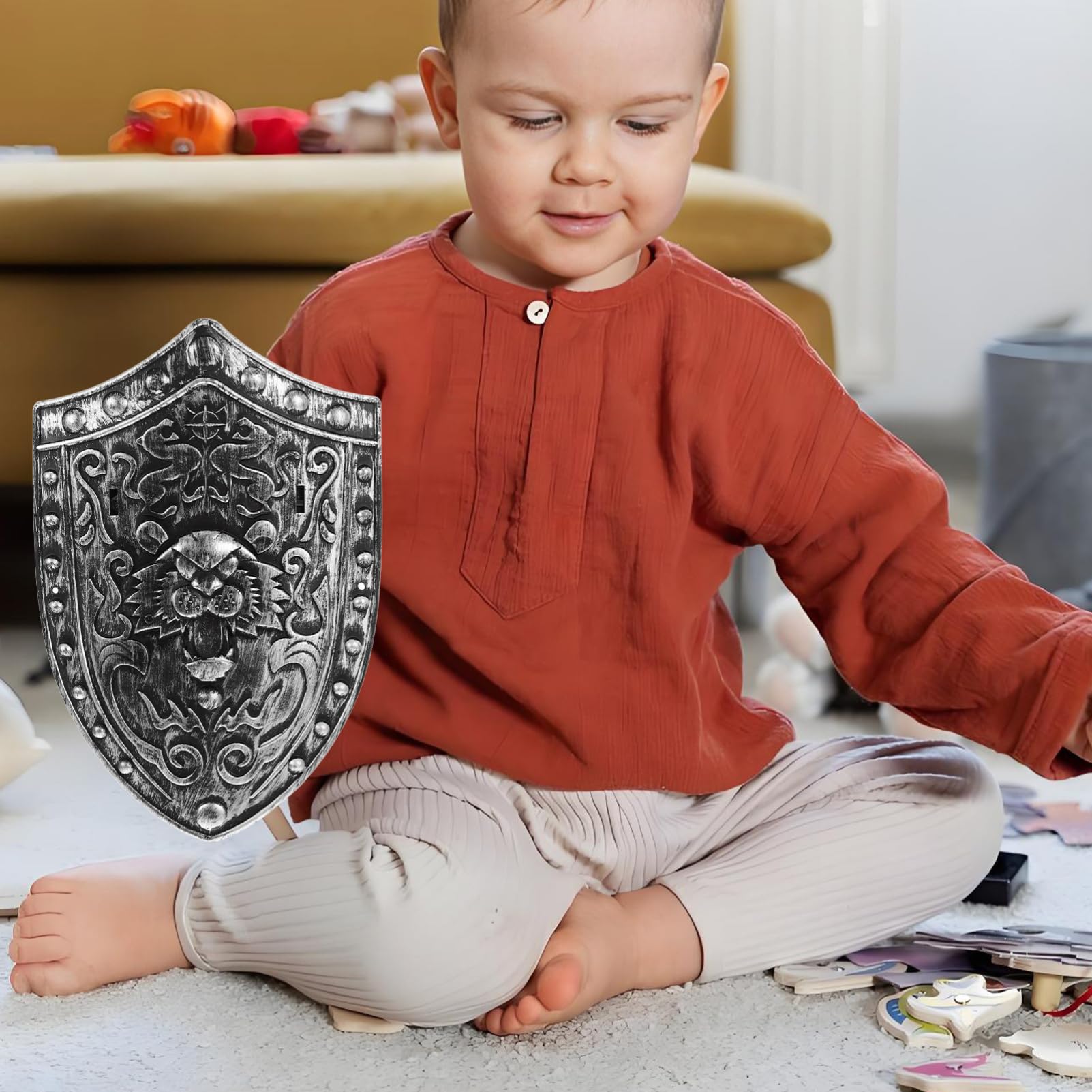 Beaupretty 2 Stück Kinderschild Spielzeug Mit Löwenmotiv Aus Leichtem Kunststoff, Mittelgroß, Ritter Kostüm Zubehör, Jungen Halloween Rollenspiel