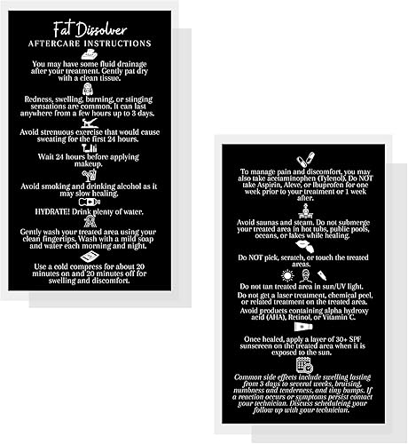 Miniatura 2 de Boutique Marketing LLC Fat Dissolve Hyaluron Pen - Tarjeta de cuidado posterior para inyección  Paquete de 50  Tamaño de tarjeta de visita impresa