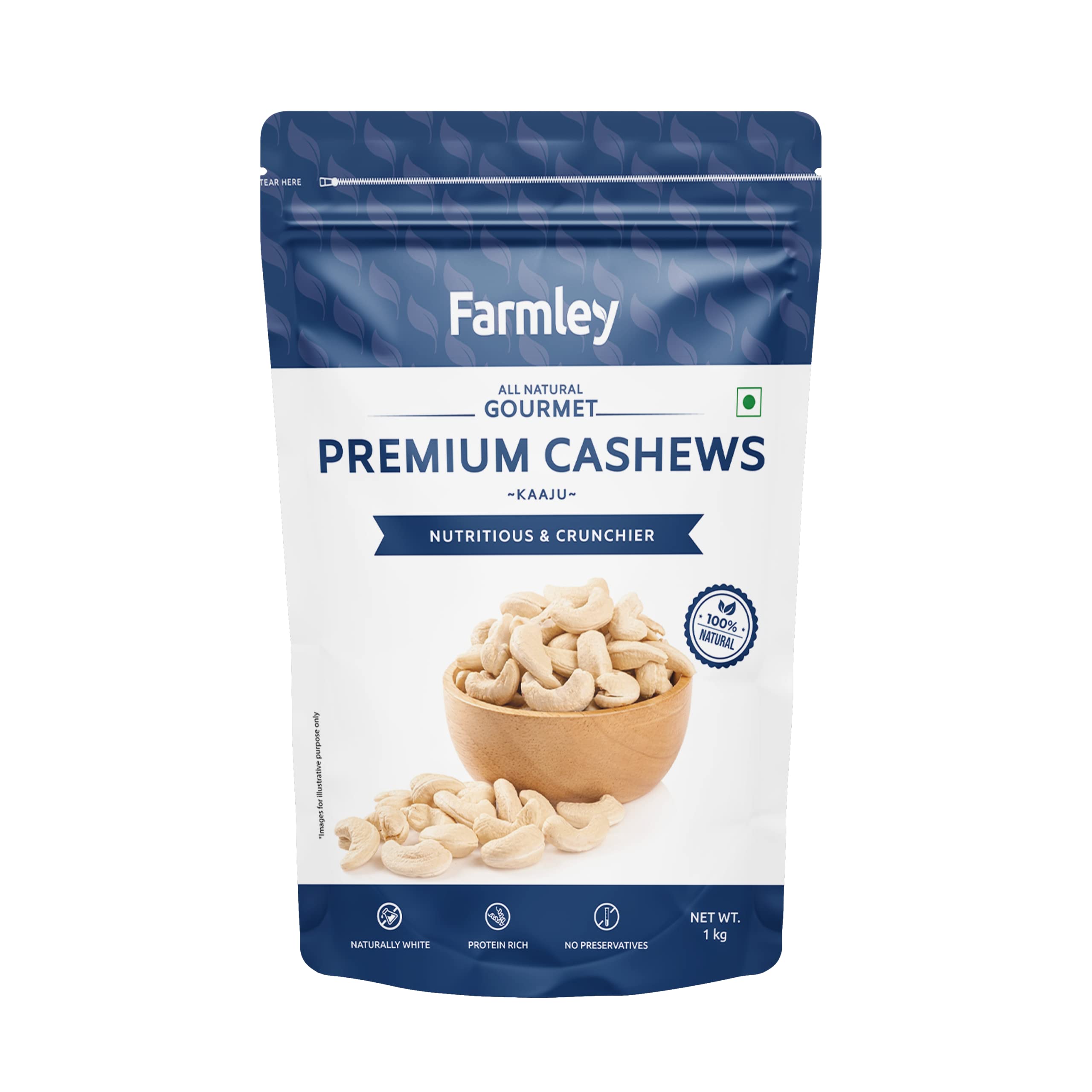 Farmley Whole Cashews 1 Kg, Value Pack | Premium Kaju Dry Fruits, Whole Crunchy Cashews | Rich in Protein, & Nutritious | Gluten Free & Plant based Protein (Pack of 1) (B08R2V4SMH) Amazon Price History, Amazon Price Tracker