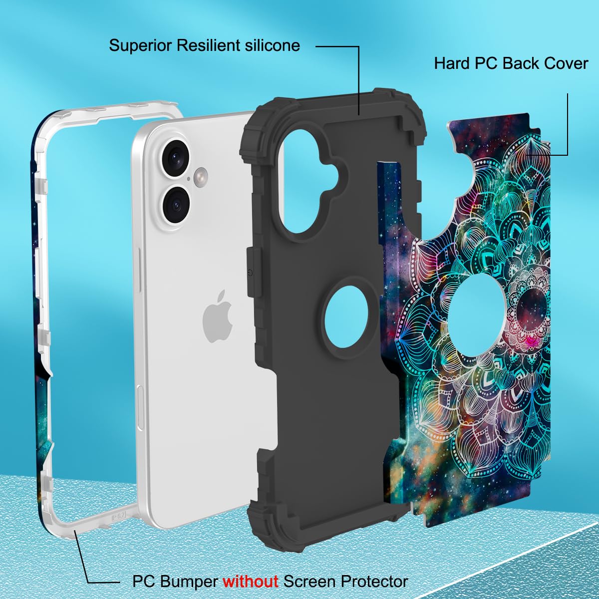 TEECOVER For Samsung Galaxy S25 Case, Heavy-Duty Shockproof Full Protection Hard