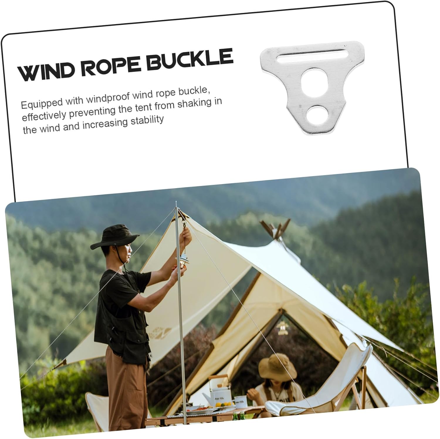 6pcs Tent Rope Buckle Tensioner for Camping Outdoor Use Anti-Slip Wear-Resistant Rope Fastener Stable Canopy Tie Downs and Tarp Guy Lines