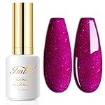Imtiti Glitter Gel Nail Polish, 1 Pc 0.5 fl oz Sparkly Vanessa Red Wine, DIY Gel Nail Design for Salon Manicure, Christmas Decoration