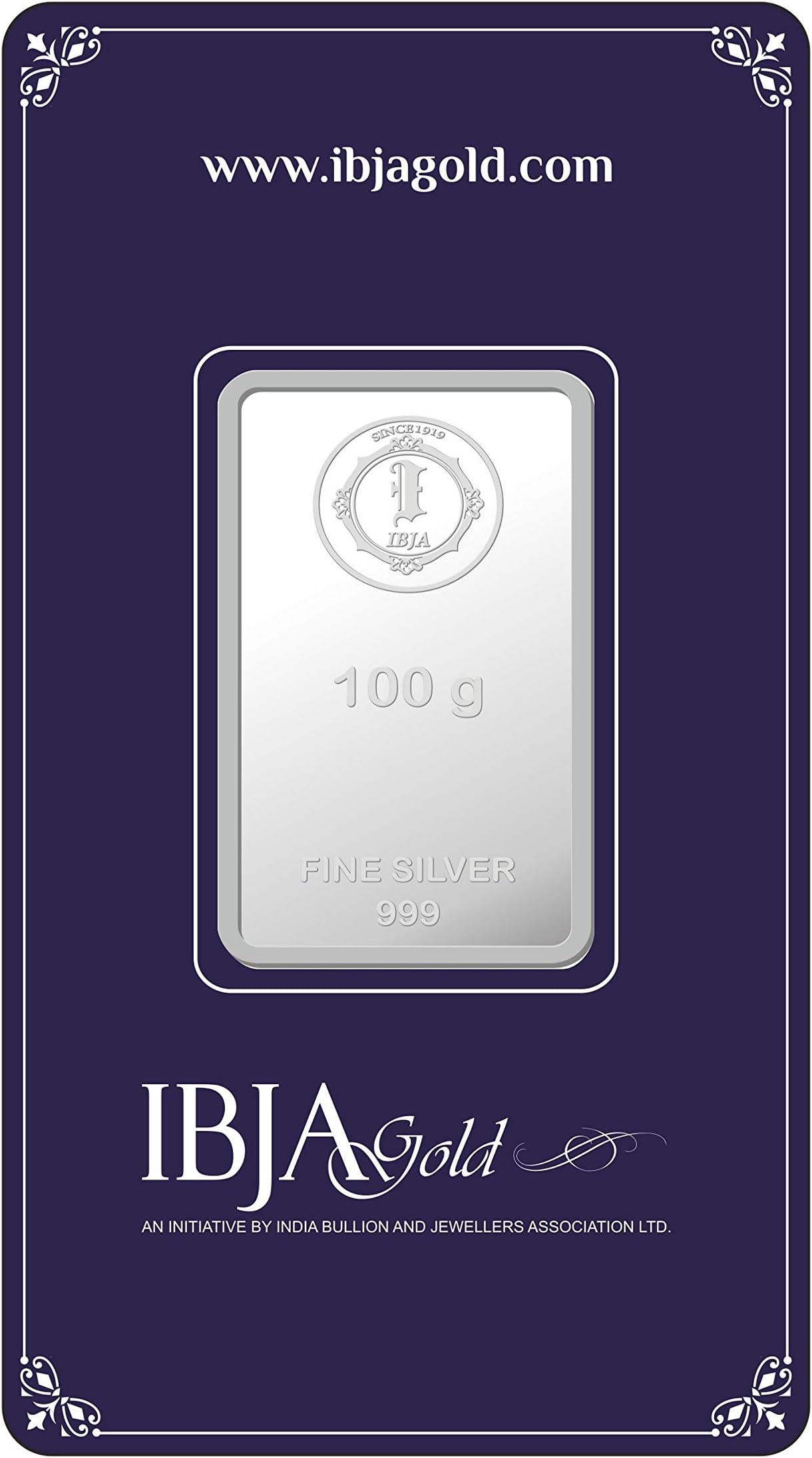 IBJA Gold Investment 100 gm Silver Coin Frames for Women (IG100GMS999INVBR055)