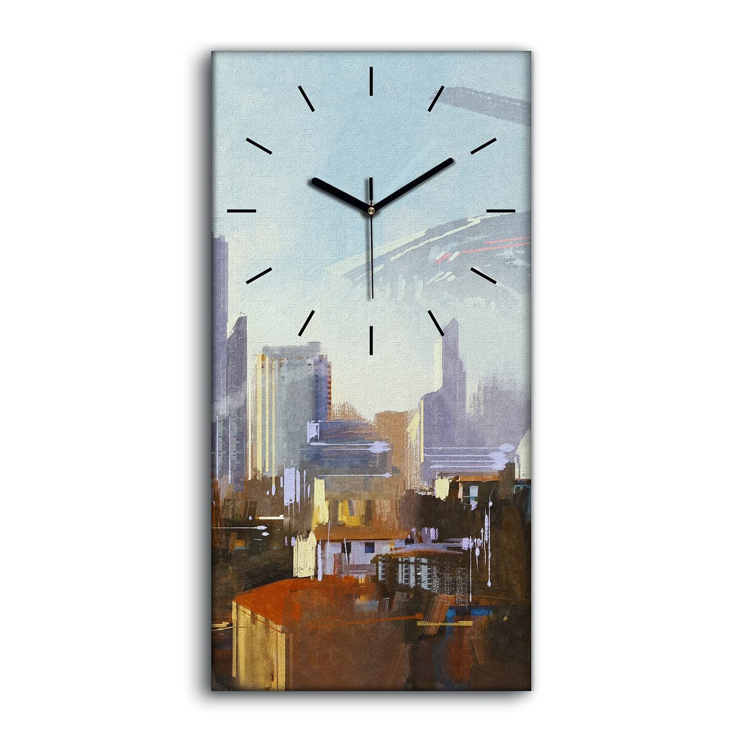 Horloge sur Toile Sans Bruit de Tic-Tac pour Art Mural Salon Moderne 30x60cm