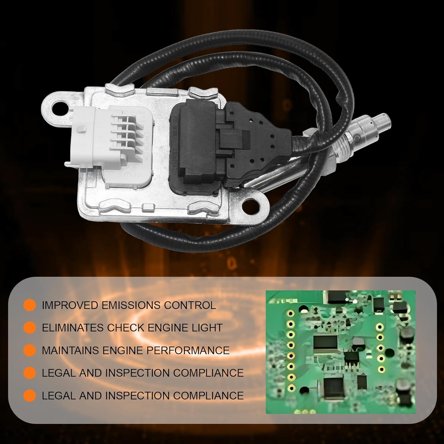 5WK97367 NOx Sensor Inlet Nitrogen Oxide Sensor for Volvo D11 D13 D16 VHD VN VNL VNM VT Mack CHU GU LEU MP7 MRU，Replace 22303390
