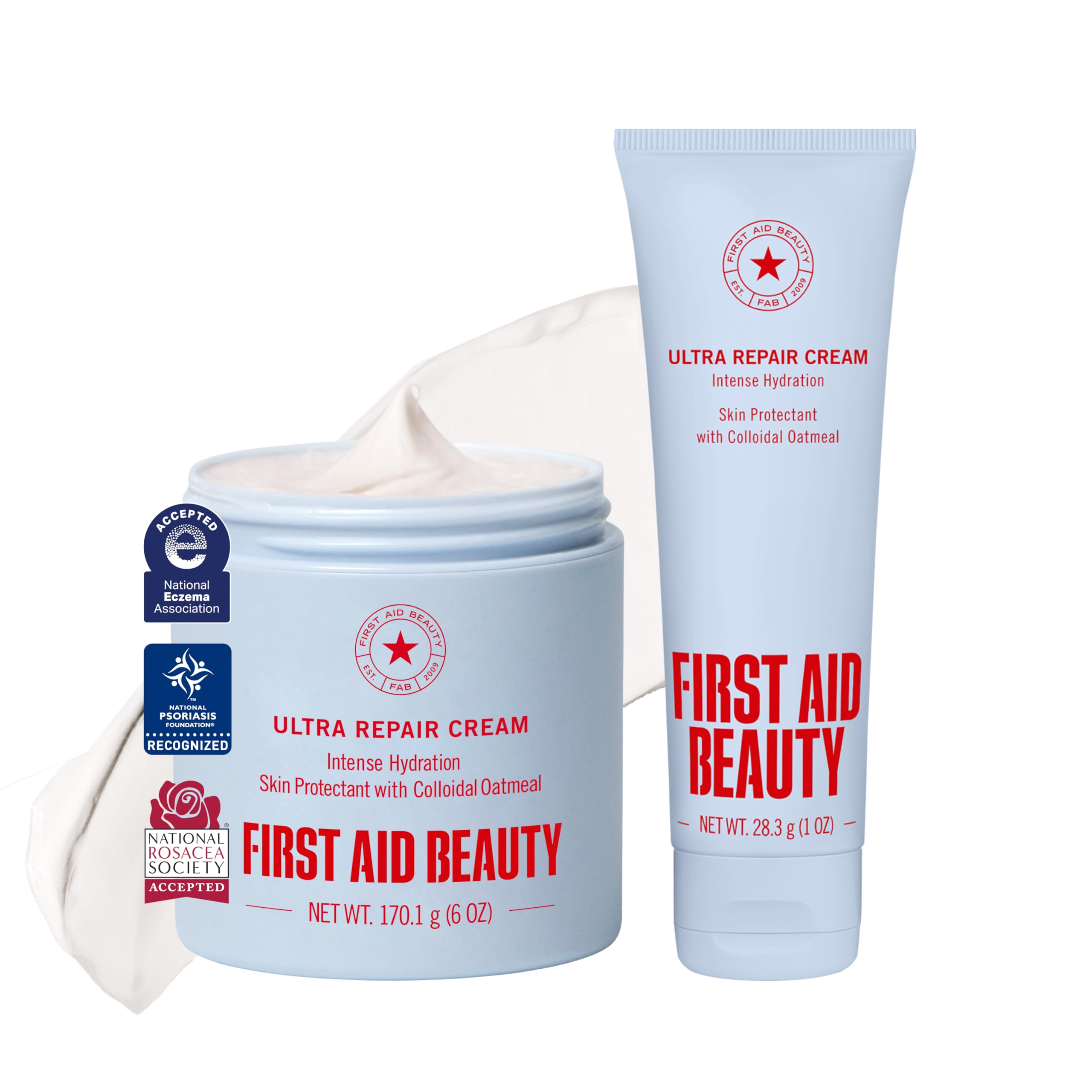 First Aid Beauty Ultra Repair Cream, Intense Hydration - Clinically Tested Face & Body Moisturizer with Colloidal Oatmeal - Supports Eczema & Dry Skin Barrier Repair - Fragrance Free - 7 oz Total