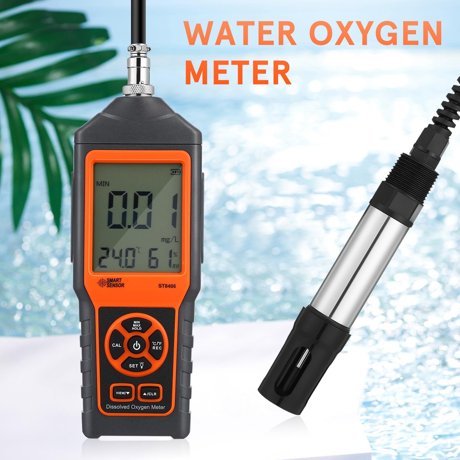BESPORTBLE Medidor De Oxígeno Disuelto para Acuario Kit De Análisis De Agua para Pecera Portátil y Recargable para Tanques con Estuche De Transporte para Uso Estanques y Lagos