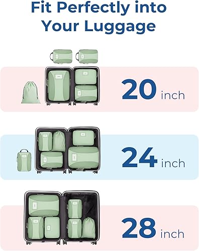 Miniatura 3 de BAGSMART Cubitos de embalaje de compresión, 6 cubos de embalaje para maletas, organizador de bolsas de viaje para equipaje, cubo de embalaje ligero