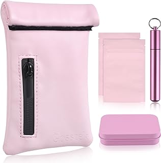 Pocket Size Storage with 3 PCS Accessories, PU Leather Organizers Case and Great Gift for Women, Portable Pocket Pouch for Home and Travel (Pink)