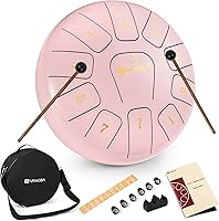 Vista 1 de Tambor de lengua de acero, 11 notas de 8 pulgadas, tambor de lengua C mayor de acero con bolsa, púas de dedos, mazos y libro de música