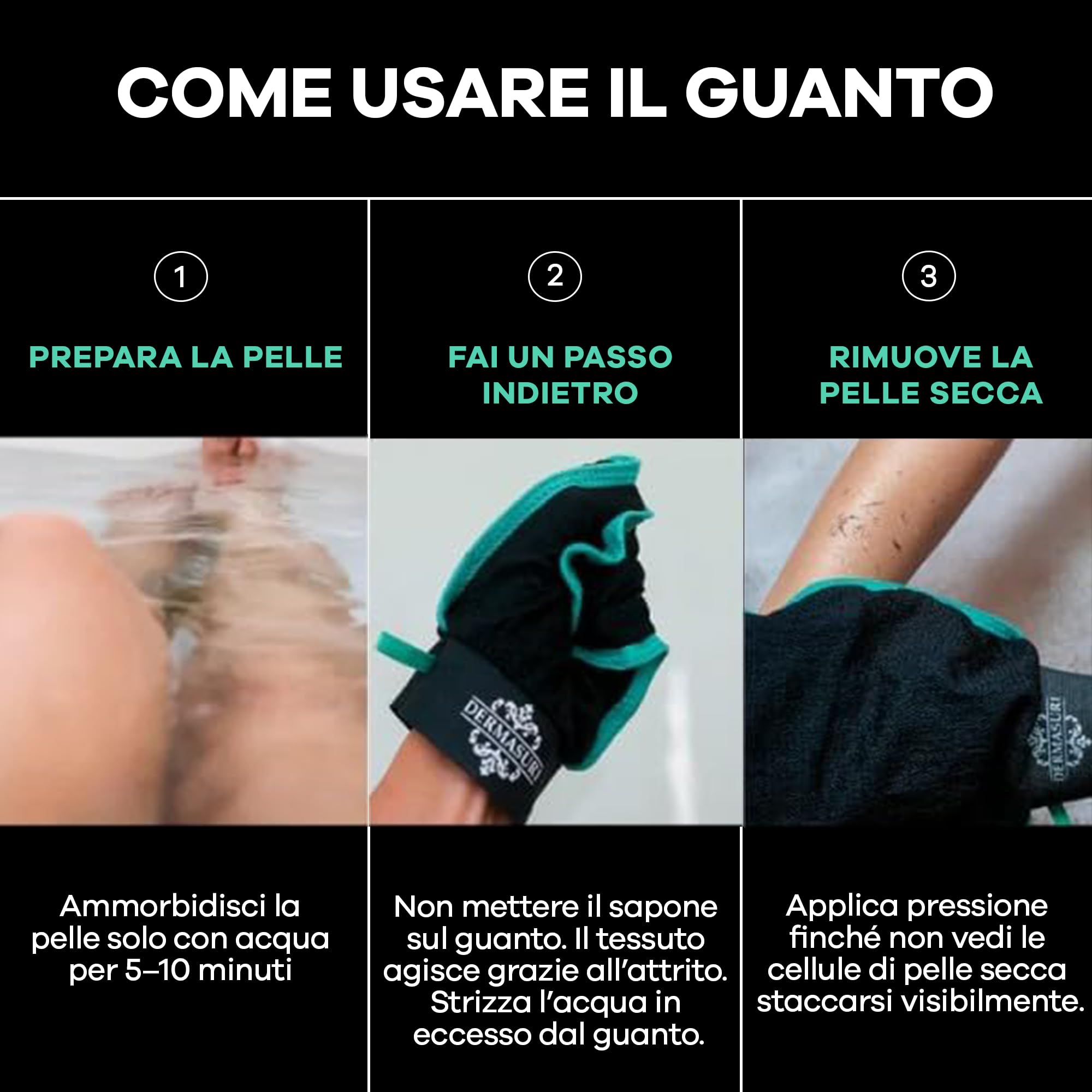Dermasuri – Guanto Esfoliante Corpo Profondo – Scrub Levigante e Rimozione Abbronzatura – Guanto Coreano per Uomo e Donna – Idea Regalo Spa – Trattamento Cheratosi Pilare – 1 Pezzo