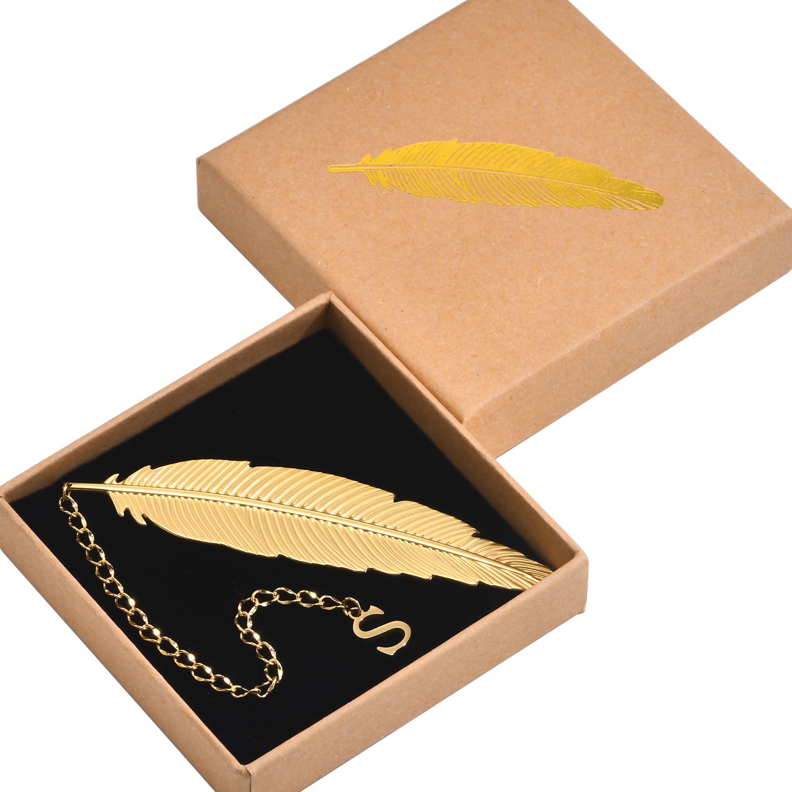 Metal Feather Bookmark with Initial - Cute 26 Letters Custom Initial Book Marks for Reading Women Book Lovers Gifts Teacher Appreciation Gifts