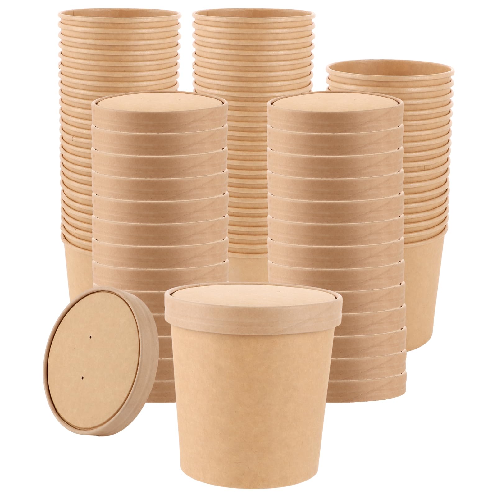 Gobelets jetables de 780 ml pour dessert et apéritif en carton kraft marron