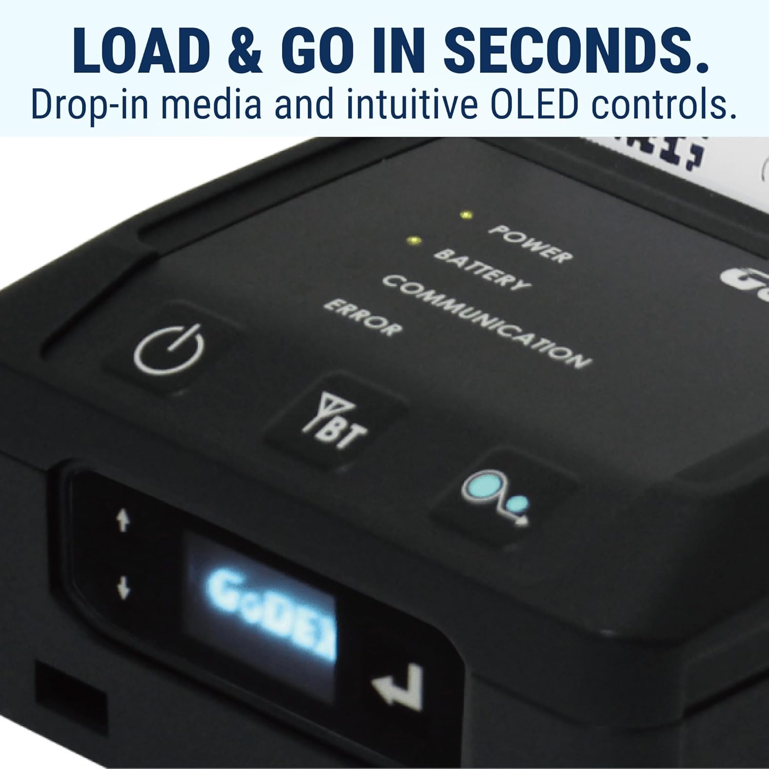 McAuley Labels GoDEX MX30i Mobile Printer – 3" Portable Barcode Direct Thermal Label Printer, USB/Bluetooth, Ideal for Warehousing, Shipping & Field Work